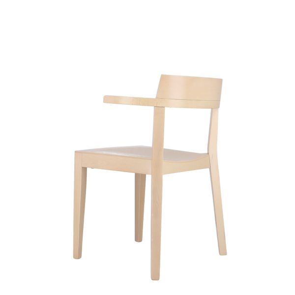 HAWELKA Stuhl mit Armlehne creme/weiss