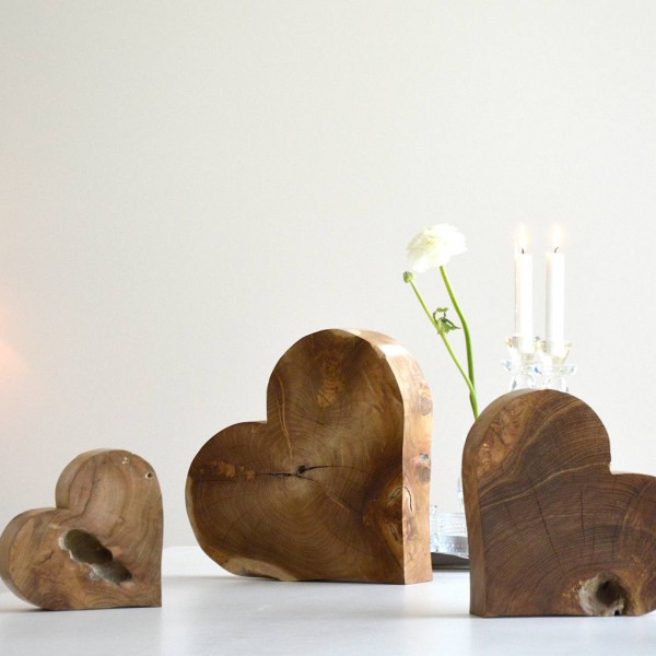 HEART in 3 Größen aus recyceltem Teakholz