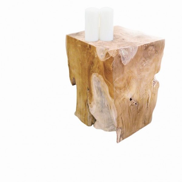 BLOCK Hocker eckig teak