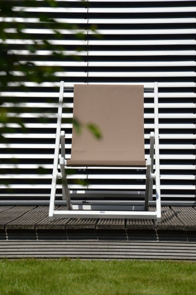 RIMINI DECKCHAIR weiss/taupe